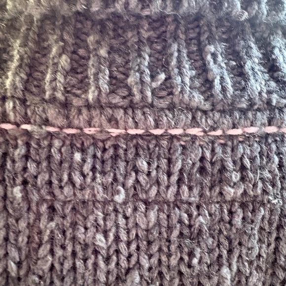 Pilcro Charcoal Gray Cardigan with Dog Intarsia and Pink Trim - Picture 4 of 13